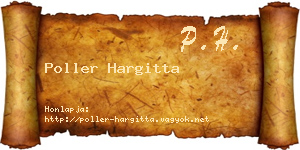 Poller Hargitta névjegykártya